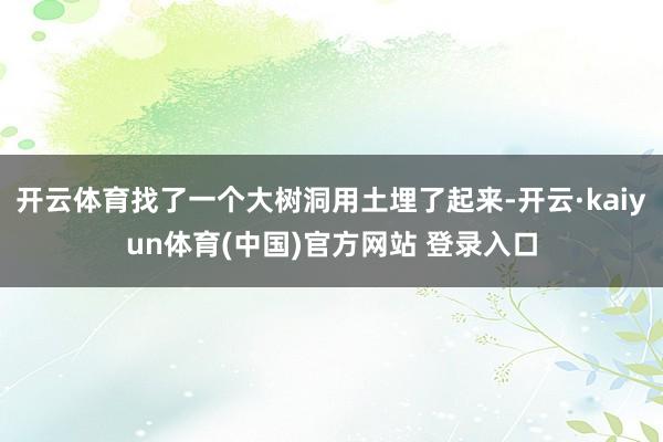开云体育找了一个大树洞用土埋了起来-开云·kaiyun体育(中国)官方网站 登录入口