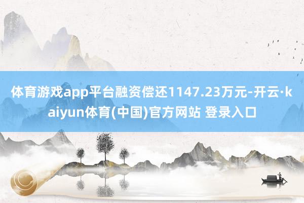 体育游戏app平台融资偿还1147.23万元-开云·kaiyun体育(中国)官方网站 登录入口