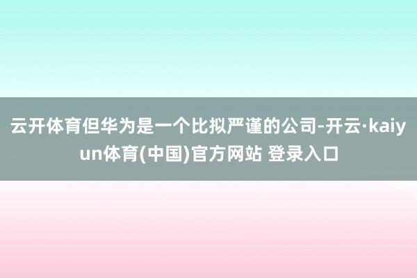 云开体育但华为是一个比拟严谨的公司-开云·kaiyun体育(中国)官方网站 登录入口
