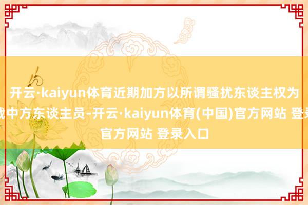开云·kaiyun体育近期加方以所谓骚扰东谈主权为由制裁中方东谈主员-开云·kaiyun体育(中国)官方网站 登录入口