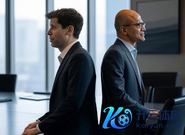OpenAI CEO山姆·奥特曼与微软CEO萨蒂亚·纳德拉（图片由AI生成）
