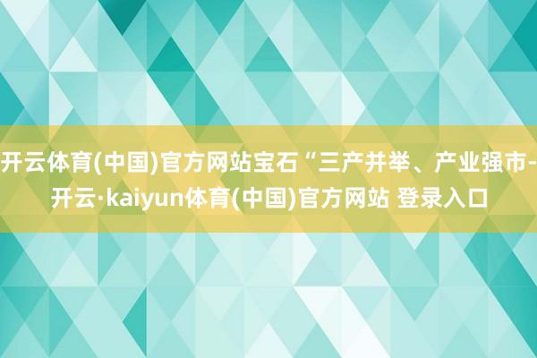 开云体育(中国)官方网站宝石“三产并举、产业强市-开云·kaiyun体育(中国)官方网站 登录入口