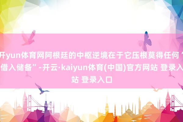 开yun体育网阿根廷的中枢逆境在于它压根莫得任何“非借入储备”-开云·kaiyun体育(中国)官方网站 登录入口